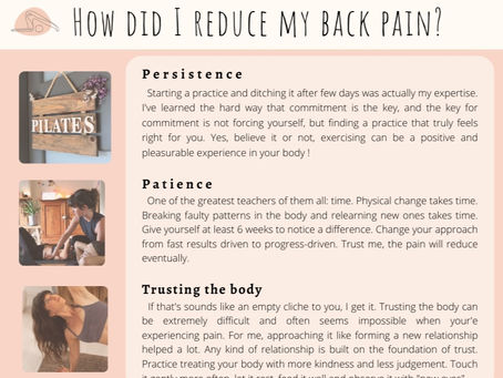 How did I reduce my back pain?