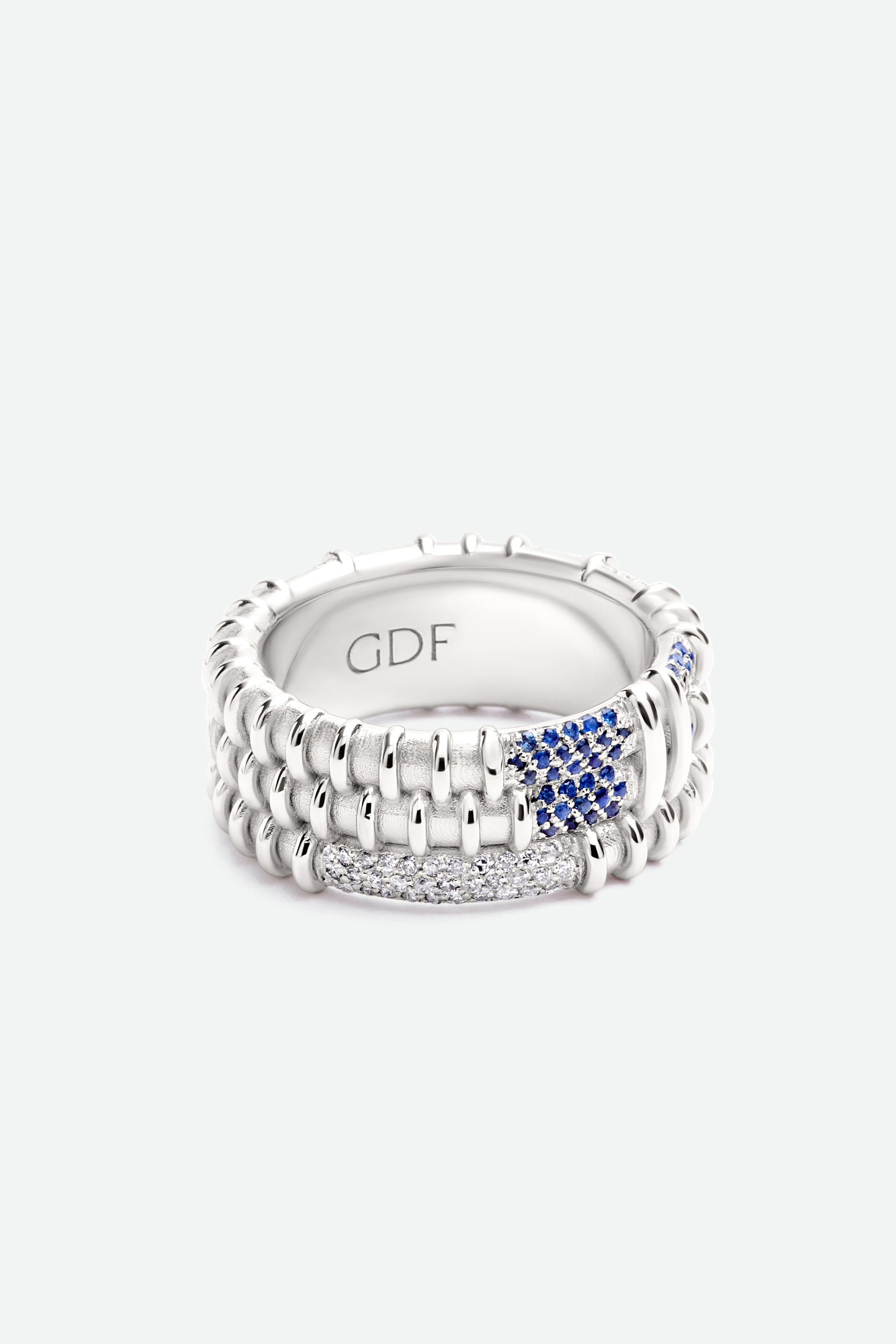 Hydra Studded - Diamonds & Blue Sapphires Rings