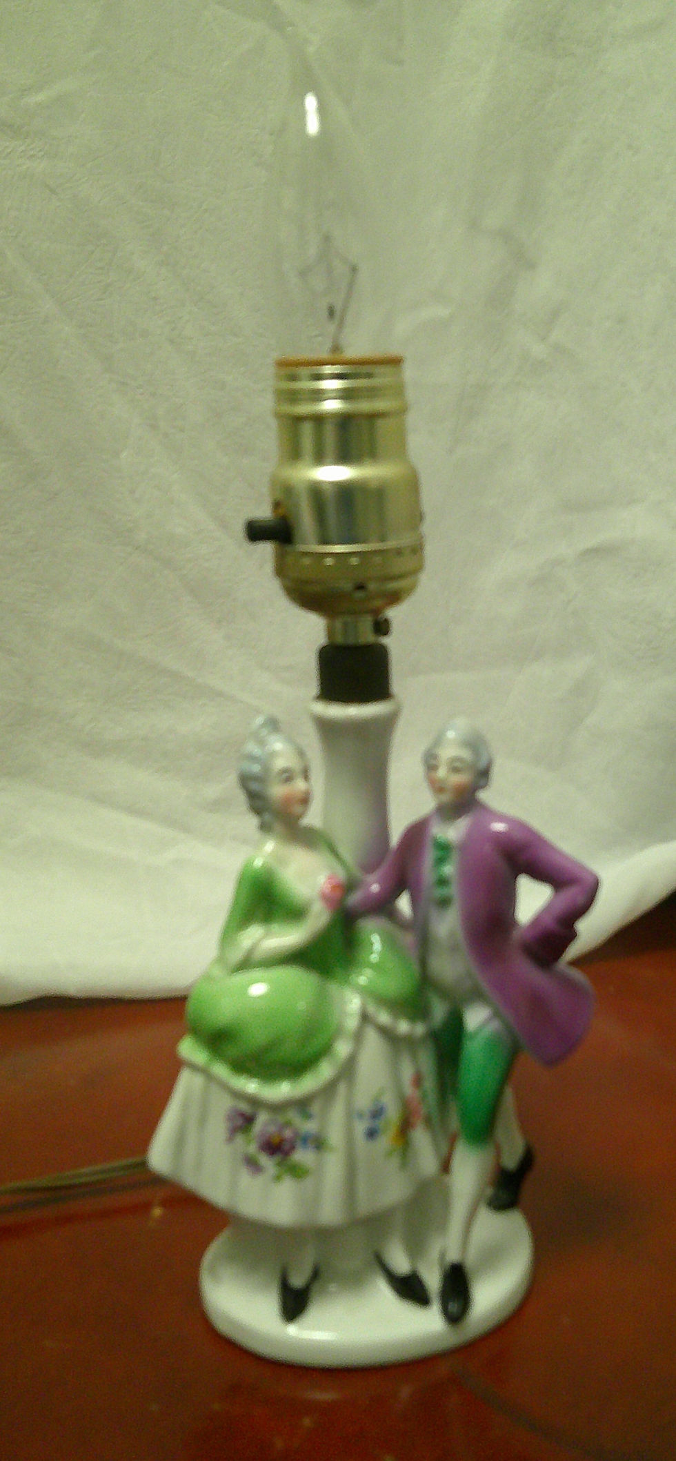 Thumbnail: German Porcelain Lamp featuring Dancing couple