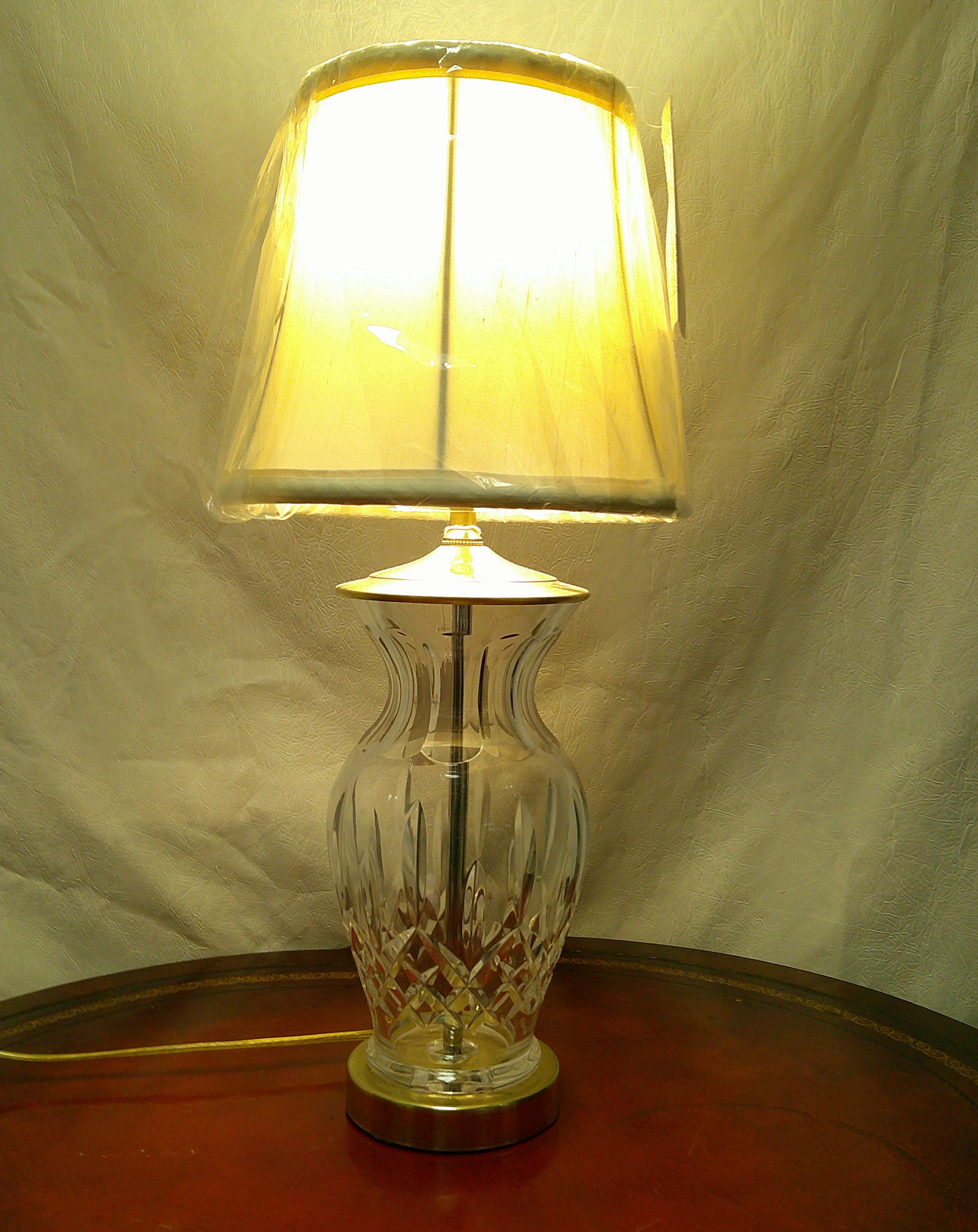 Single Vintage Crystal table lamp with Brass Accents