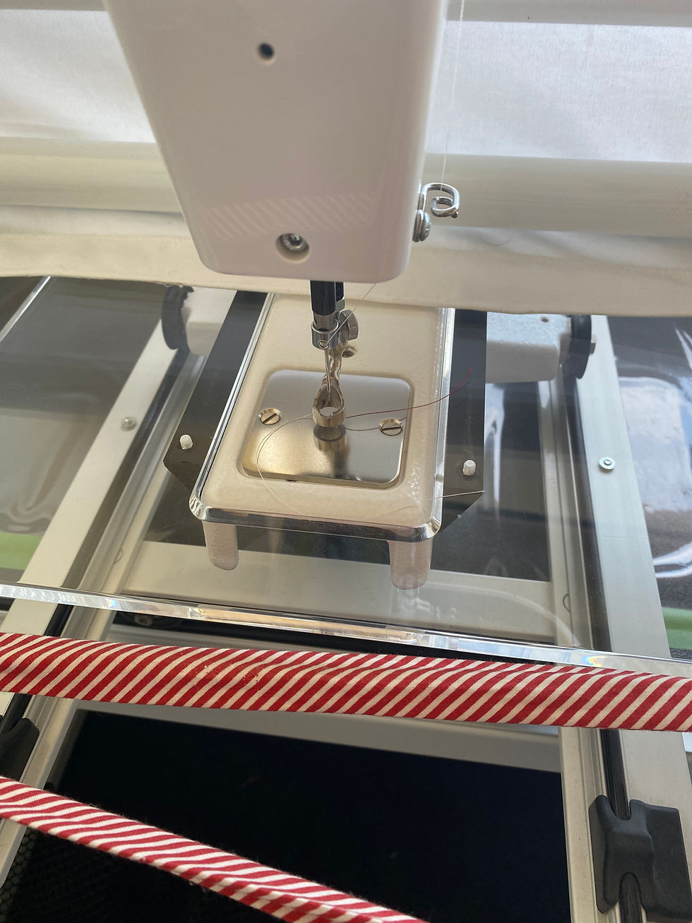 Thumbnail: ** SOLD! ** Moxie 15" Longarm with 8' Loft frame & Accessories