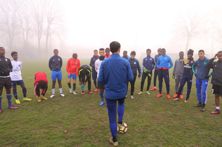 February 2018. Training with young players