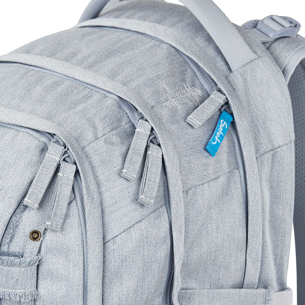 Miniaturbild: Rucksack für Schule graublau Ansicht detail oben