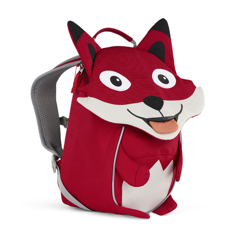 Miniaturbild: roter Rucksack für Kinder Fuchs Gesicht Ansicht seite