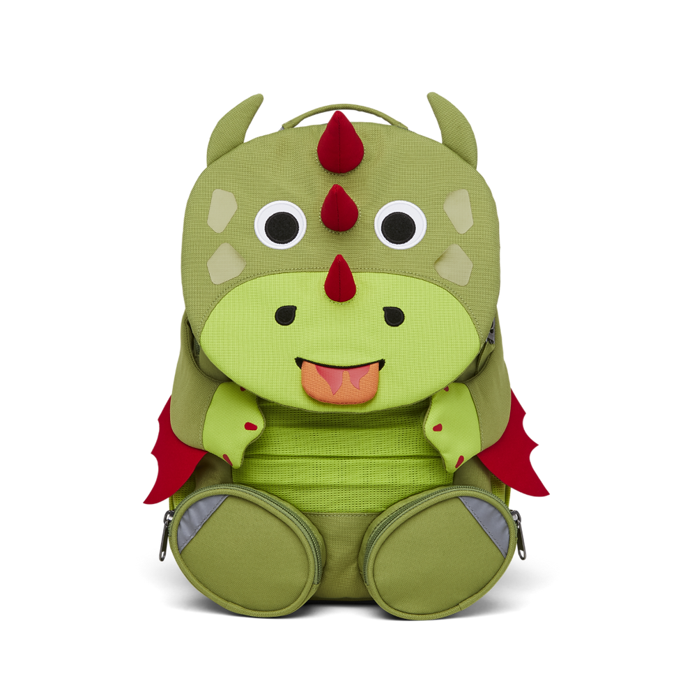 grüner Rucksack für Kinder Drache Ansicht