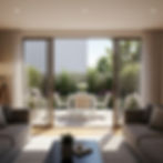 Multiple home interiors with a door to the backyard