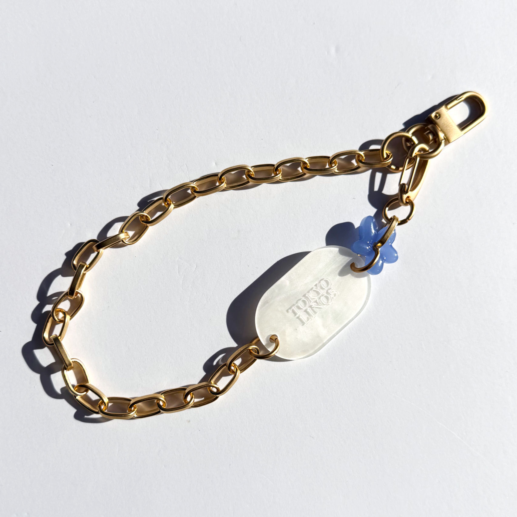 Phone strap-GD_flower_blue&white