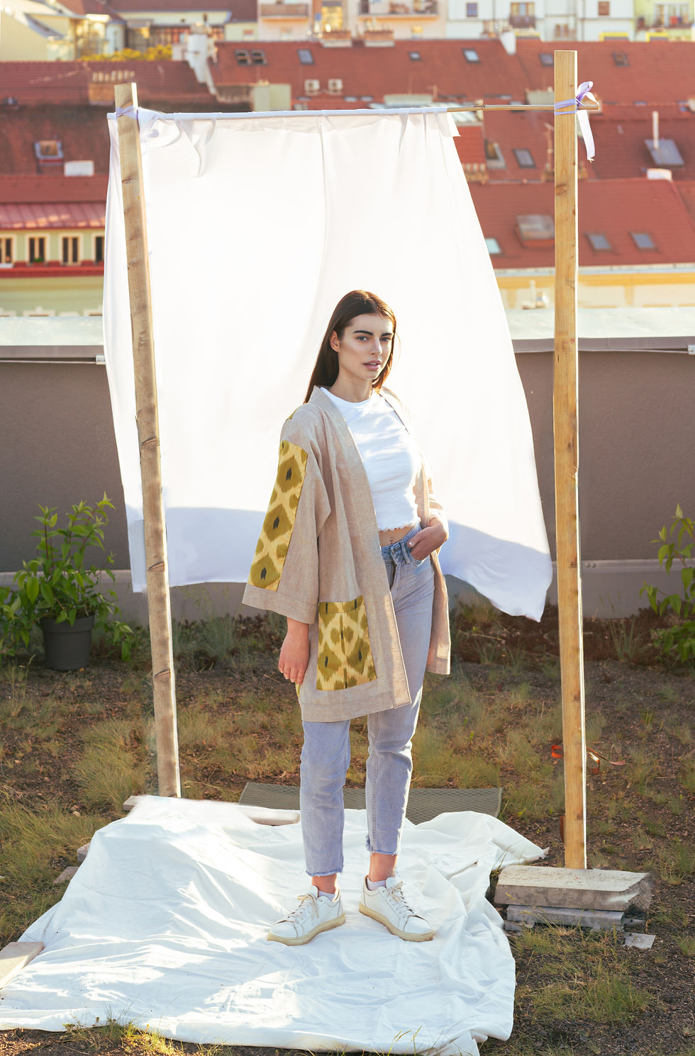 Thumbnail: Linen & silk kimono throw