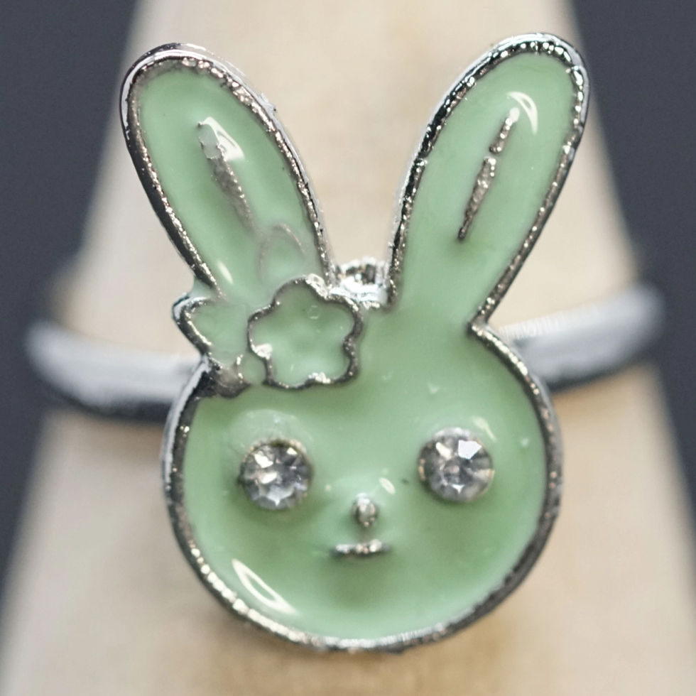 zoom shot of bunny finger-ring