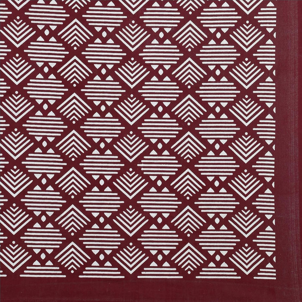 zoom shot of RajasthaniKart 144 TC 100% Cotton Sanganeri Double Bed Bedsheet Set Maroon