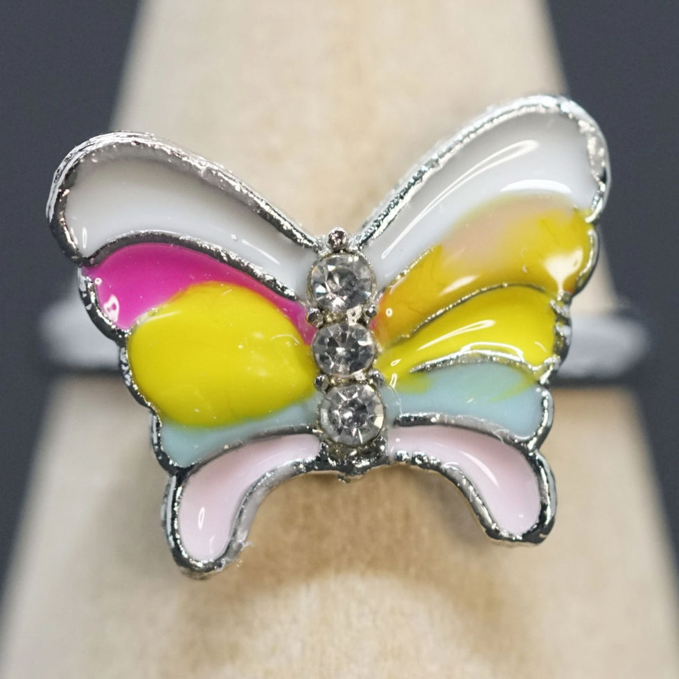 zoom shot of multi-colour butterfly finger-ring