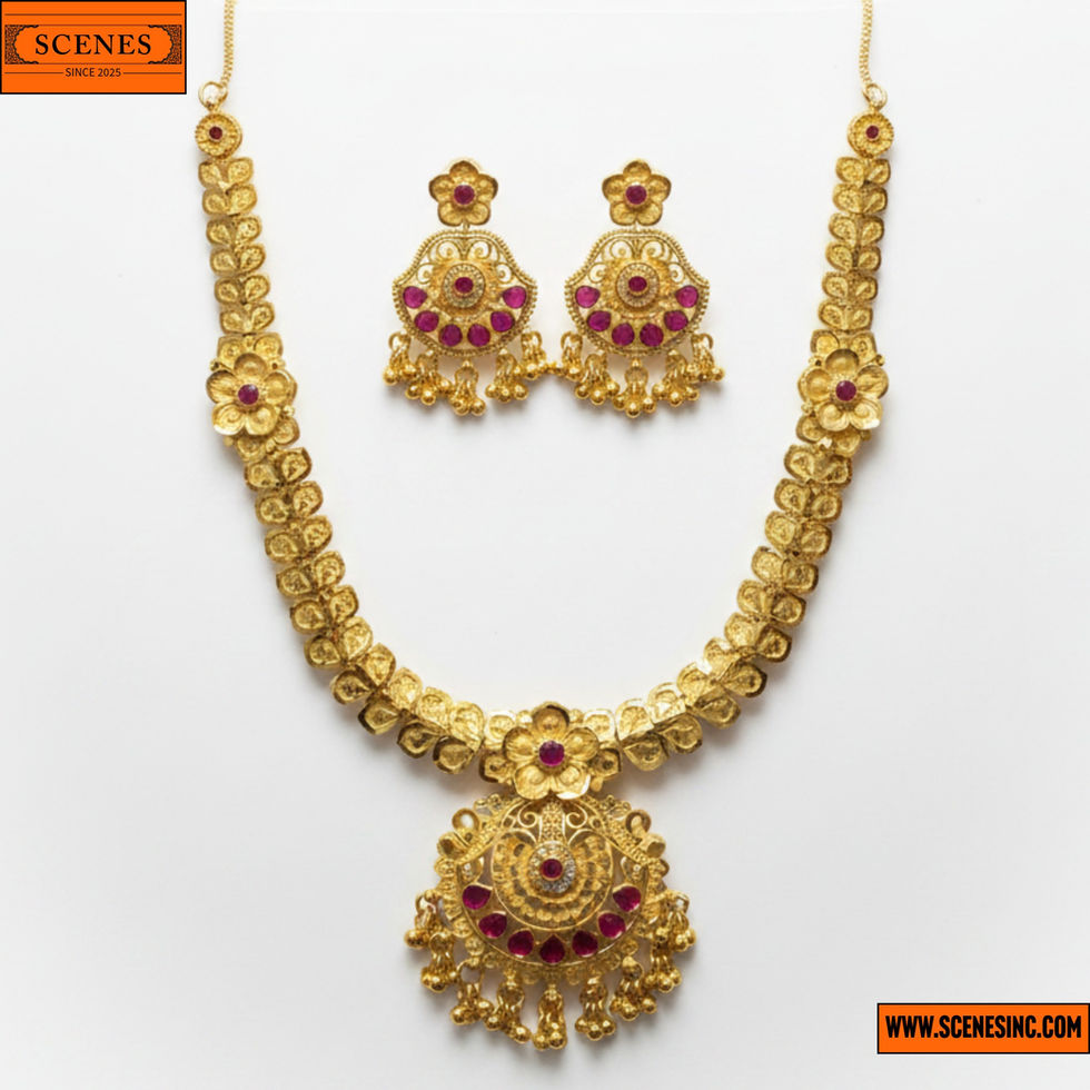 display shot of Royal Necklace & Matching Tops Set 1