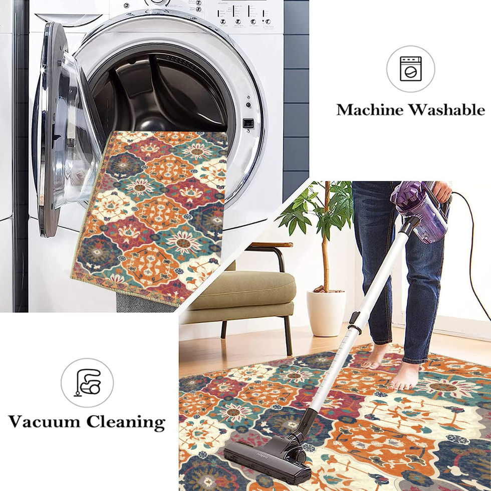 information of Ishro Home Premium Persian-Orange Anti-Skid Multi-Purpose Runner-Rug