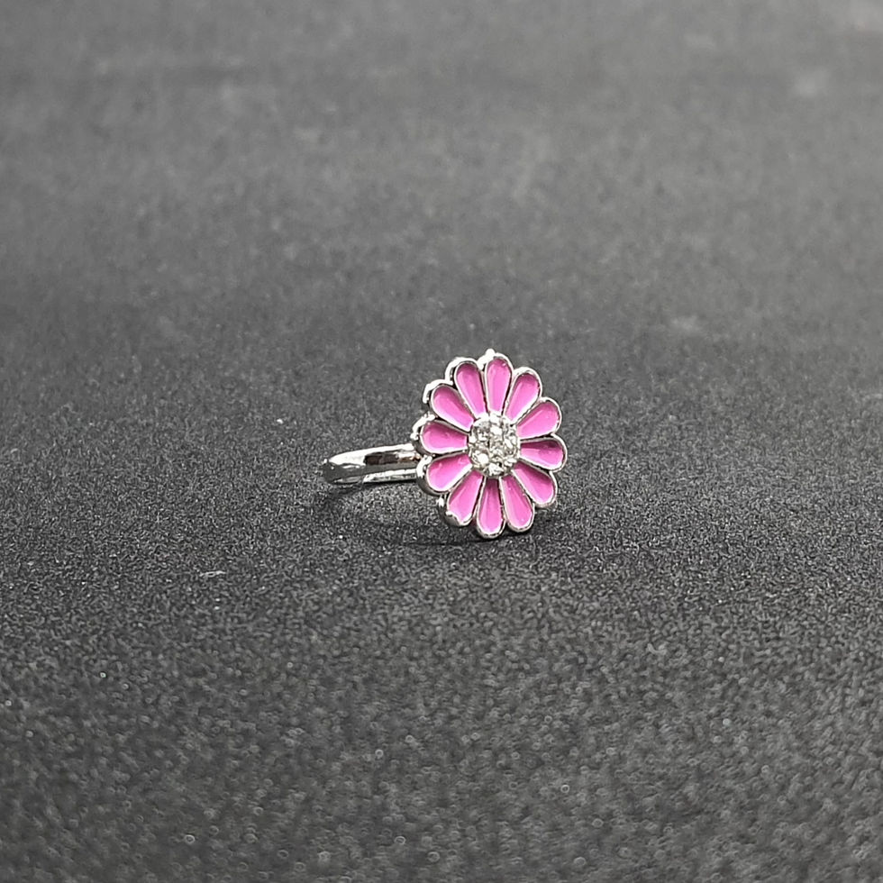 side shot of Pink Flower Ring