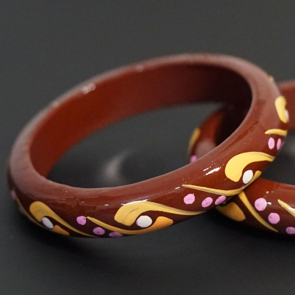 zoom shot of Contemporary Mango-Wood Bangles 5