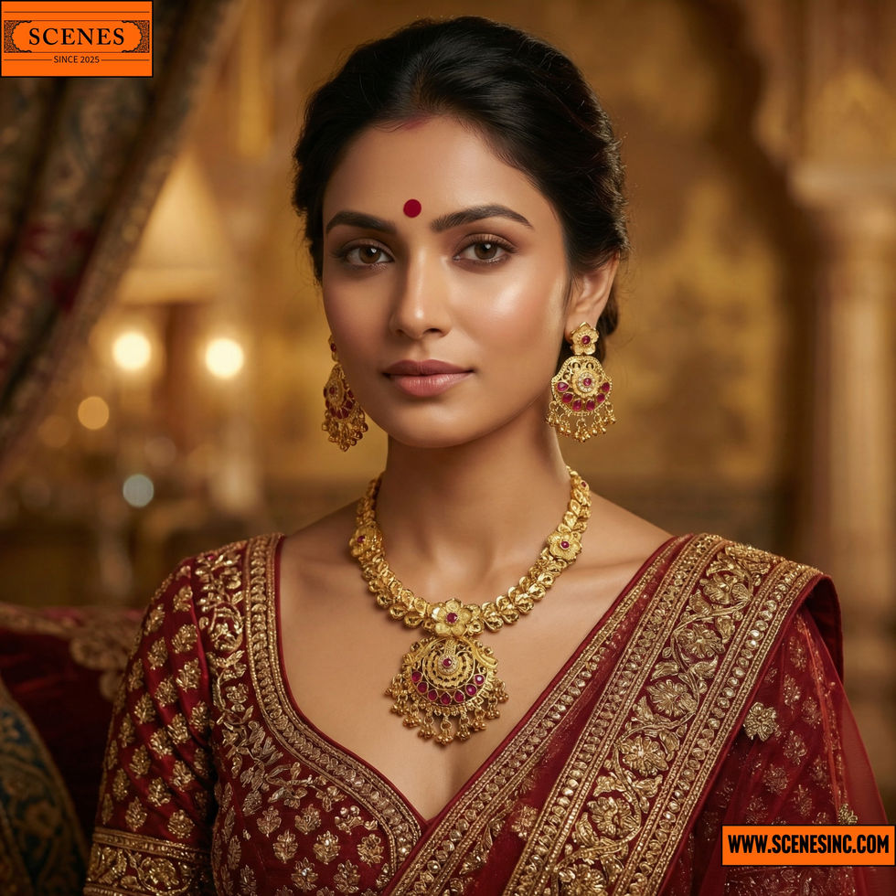 model 1 showing Royal Necklace & Matching Tops Set 1