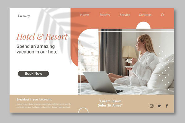 hotel website development+