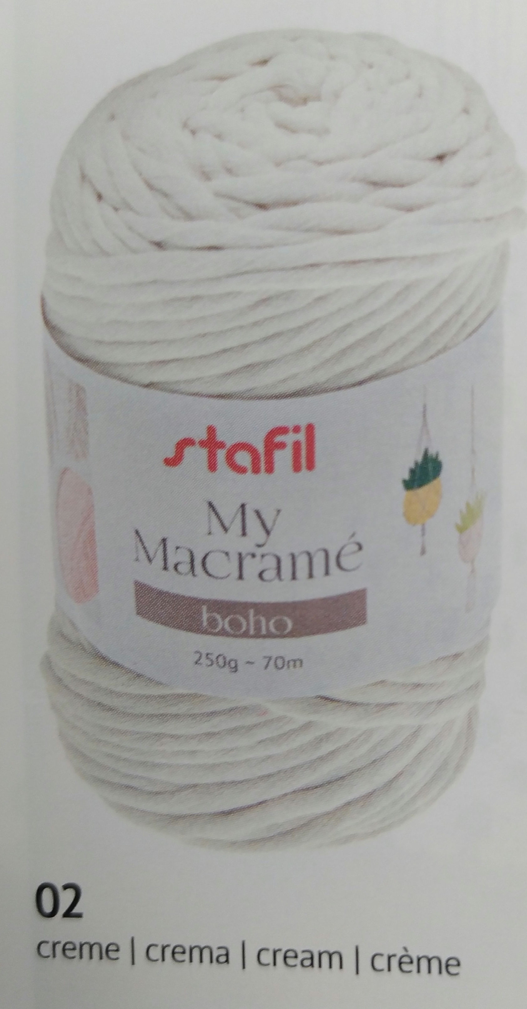 Filato di cotone per macramè Boho color crema