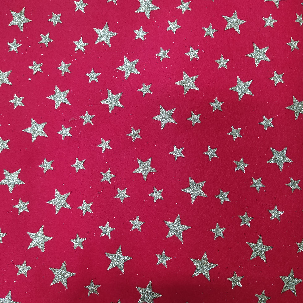 Miniatura: pannolenci rosso stelle oro