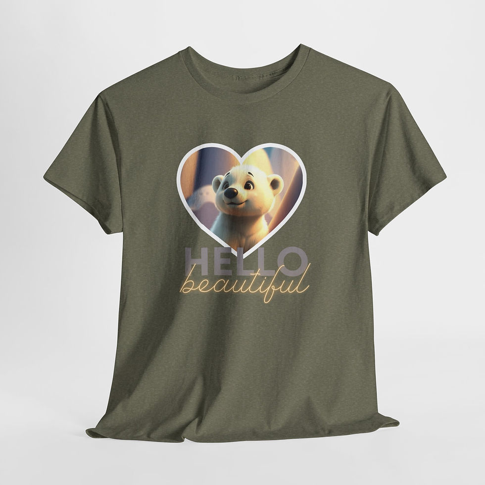 Thumbnail: Hello Beautiful Cotton Tee - Cute Pet Lover Shirt, Gift for Animal Lovers