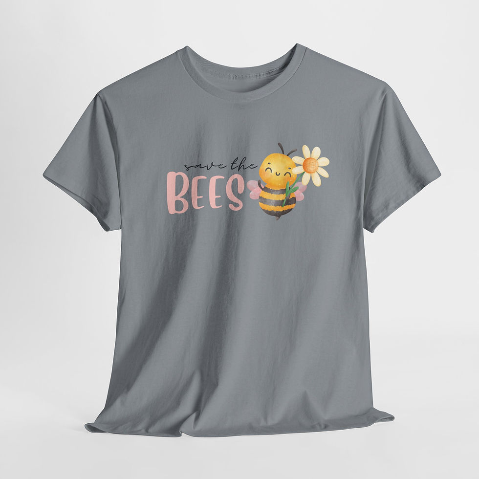 Thumbnail: Save the Bees Unisex Heavy Cotton Tee | Cute Bee Graphic Tee 