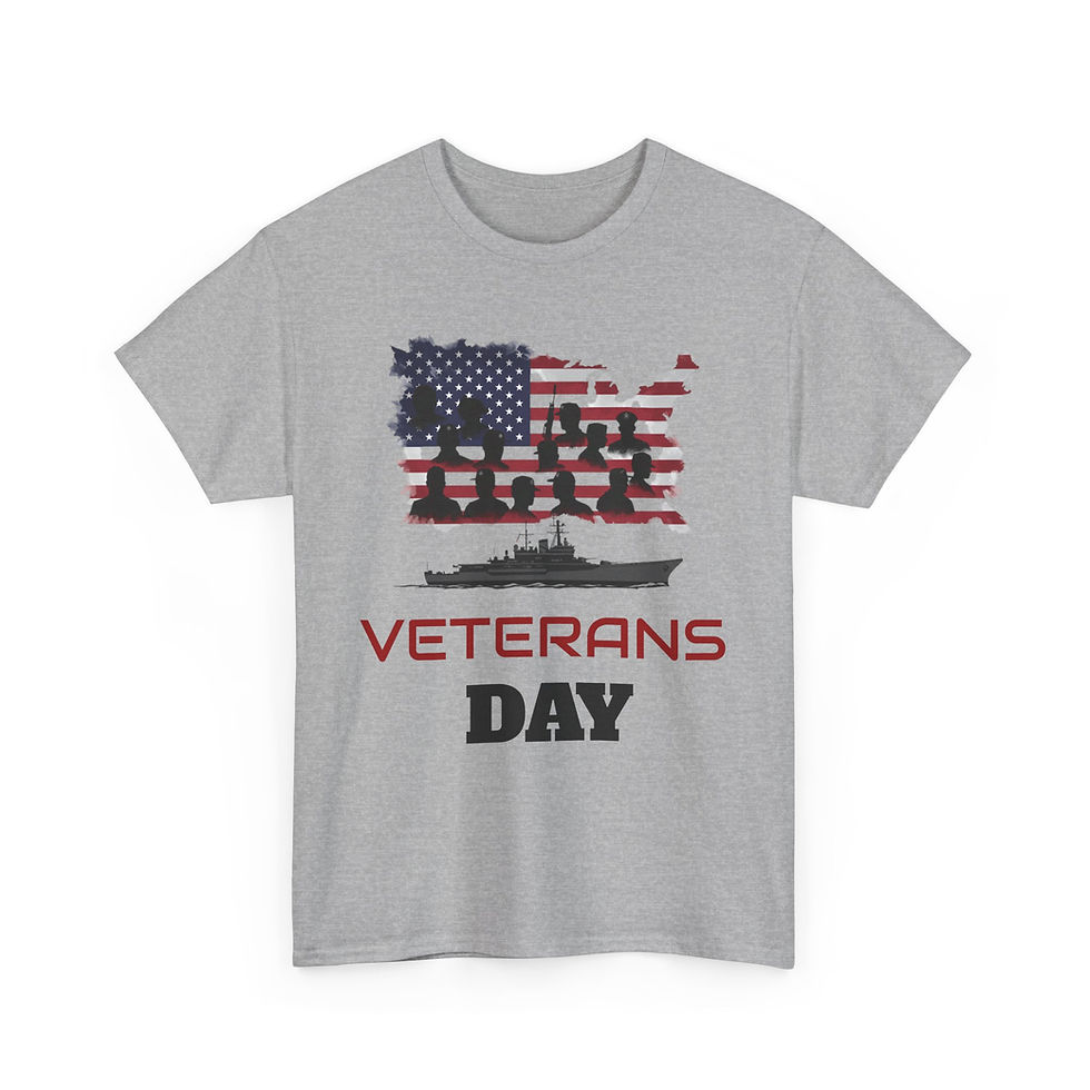 Thumbnail: Unisex Veterans Day Tee, Patriotic Cotton Shirt, Military Tribute T-Shirt