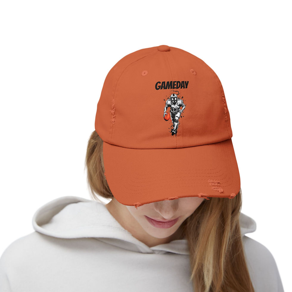 Thumbnail: Unisex Distressed Cap - Gameday Design for Sports Enthusiasts