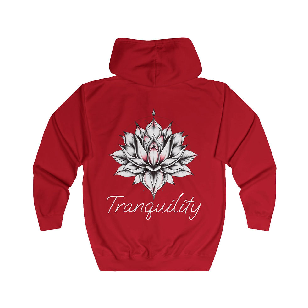 Thumbnail: Unisex Tranquility Lotus Full Zip Hoodie - Mindfulness and Relaxation
