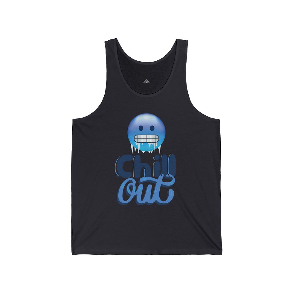 Thumbnail: Chill Out Jersey Tank, Summer Vibe Shirt, Relaxed Fit Top, Vacation Apparel