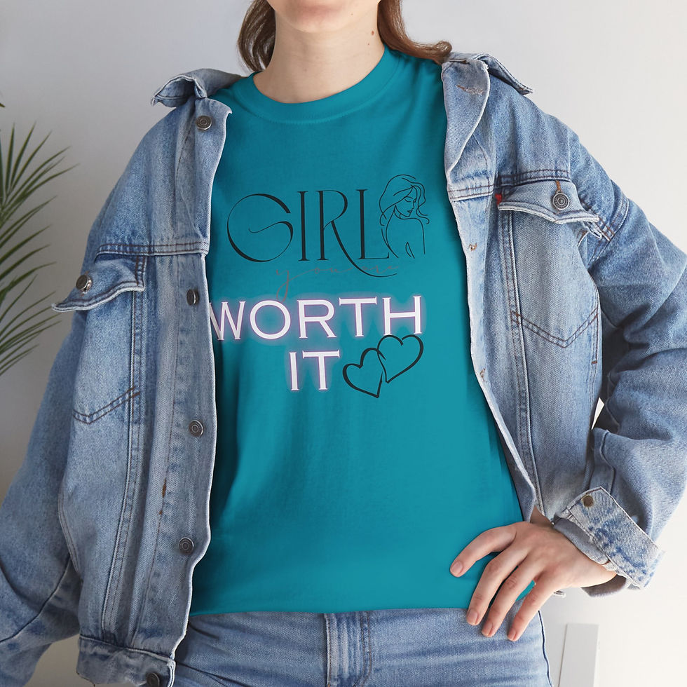 Thumbnail: Girl Worth It Tee, Affirmation T-Shirt, Gift for Her, Casual Cotton Top