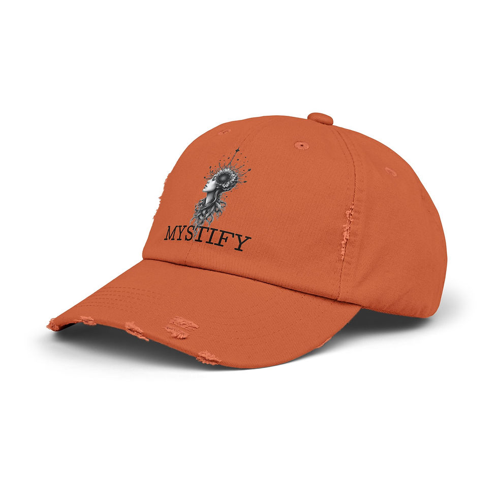 Thumbnail: Mystify Unisex Distressed Cap - Vintage Style Hat for Free Spirits