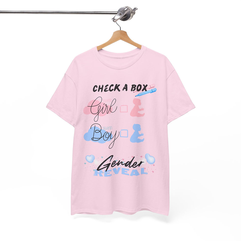 Thumbnail: Gender Reveal Unisex Heavy Cotton Tee - Check a Box Design