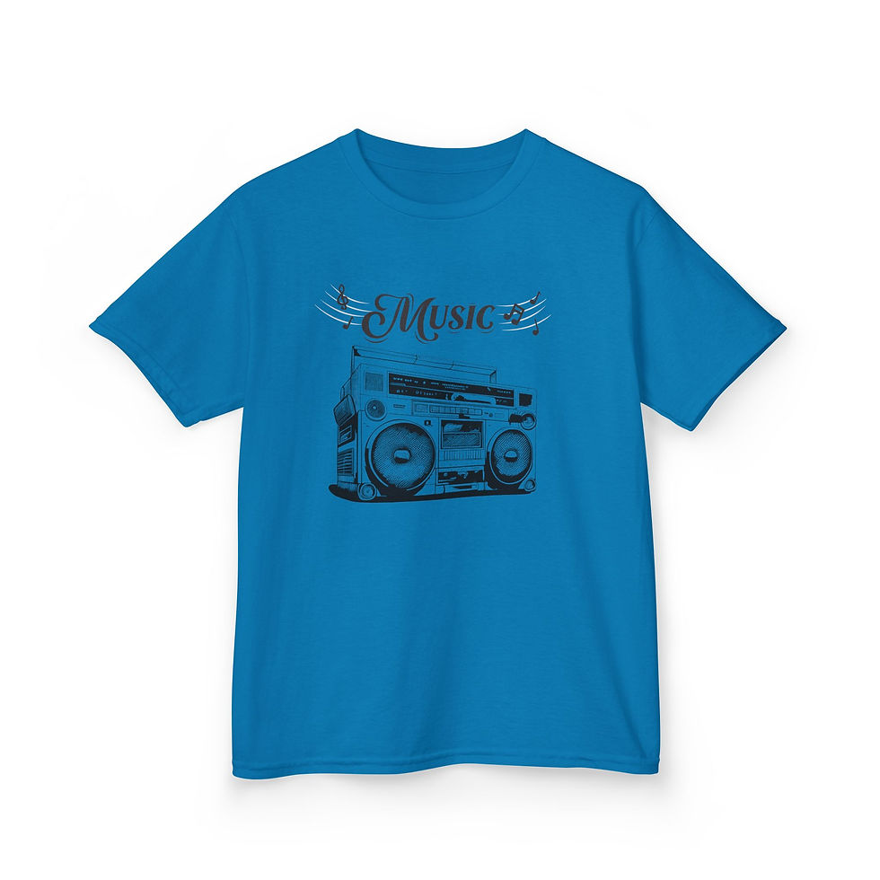 Thumbnail: Music Vibe Kids Tee, Music Lover Gift, Youth Cotton T-Shirt, Musical Fashion