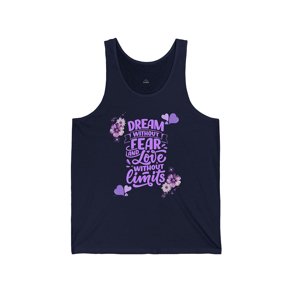 Thumbnail: Inspirational Jersey Tank - Dream Without Fear, Motivational Summer Top