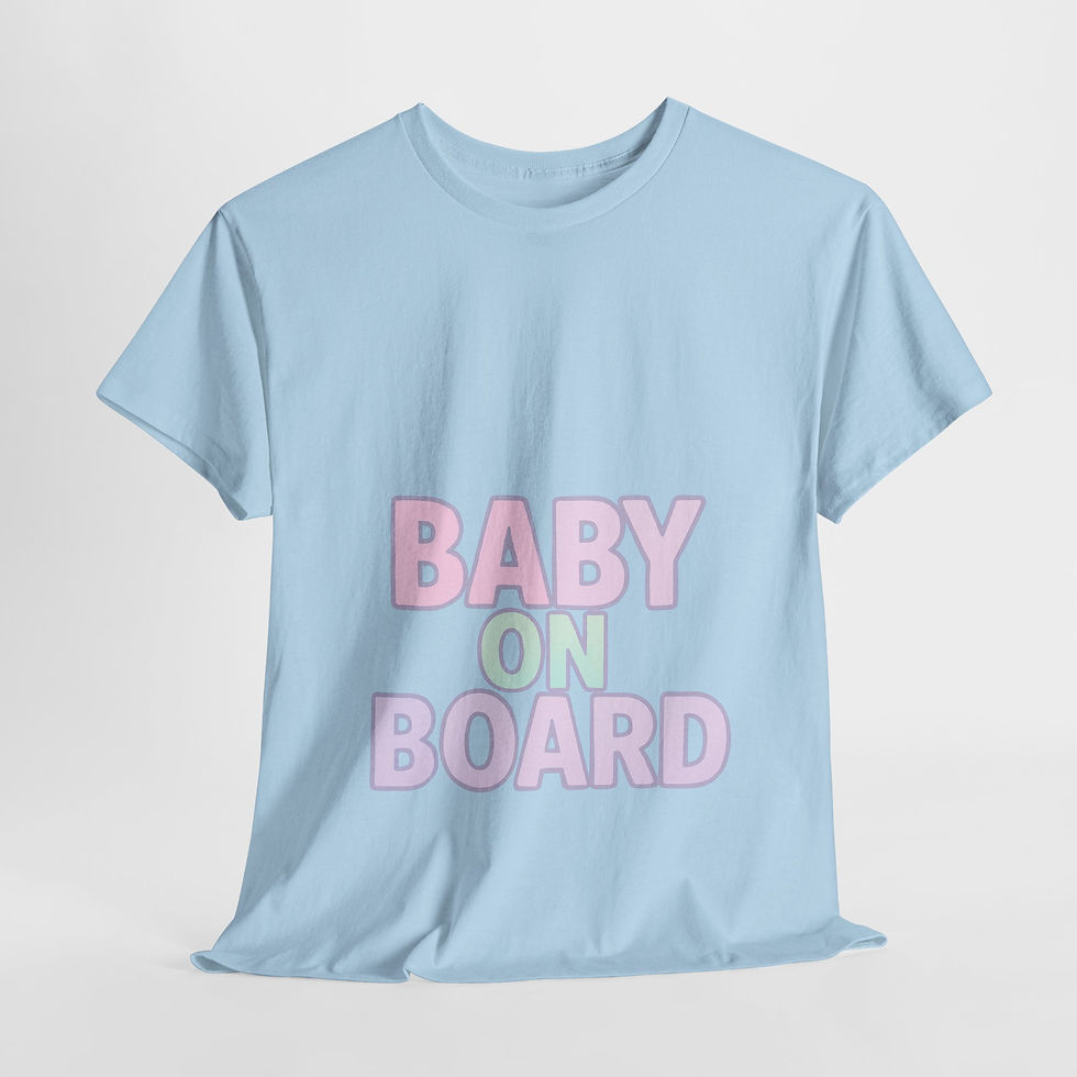 Thumbnail: Fun Baby On Board Unisex Heavy Cotton Tee - Perfect for Expecting Parents