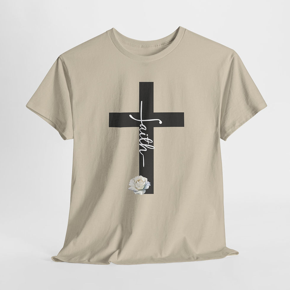 Thumbnail: Faith Cross Tee, Cotton Shirt, Inspirational Gift