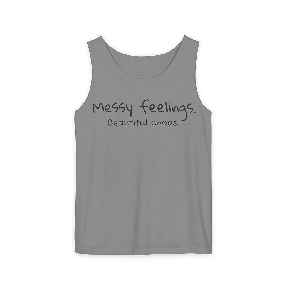 Thumbnail: Messy Feelings Tank Top, Casual Summer Wear, Gift for Self-Care