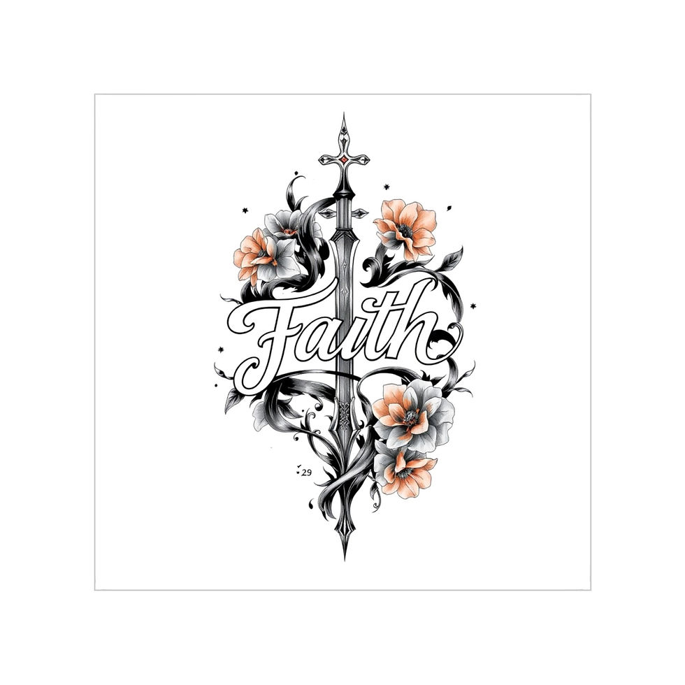 Thumbnail: Faith-Themed Transparent Outdoor Sticker - Inspirational Floral Design
