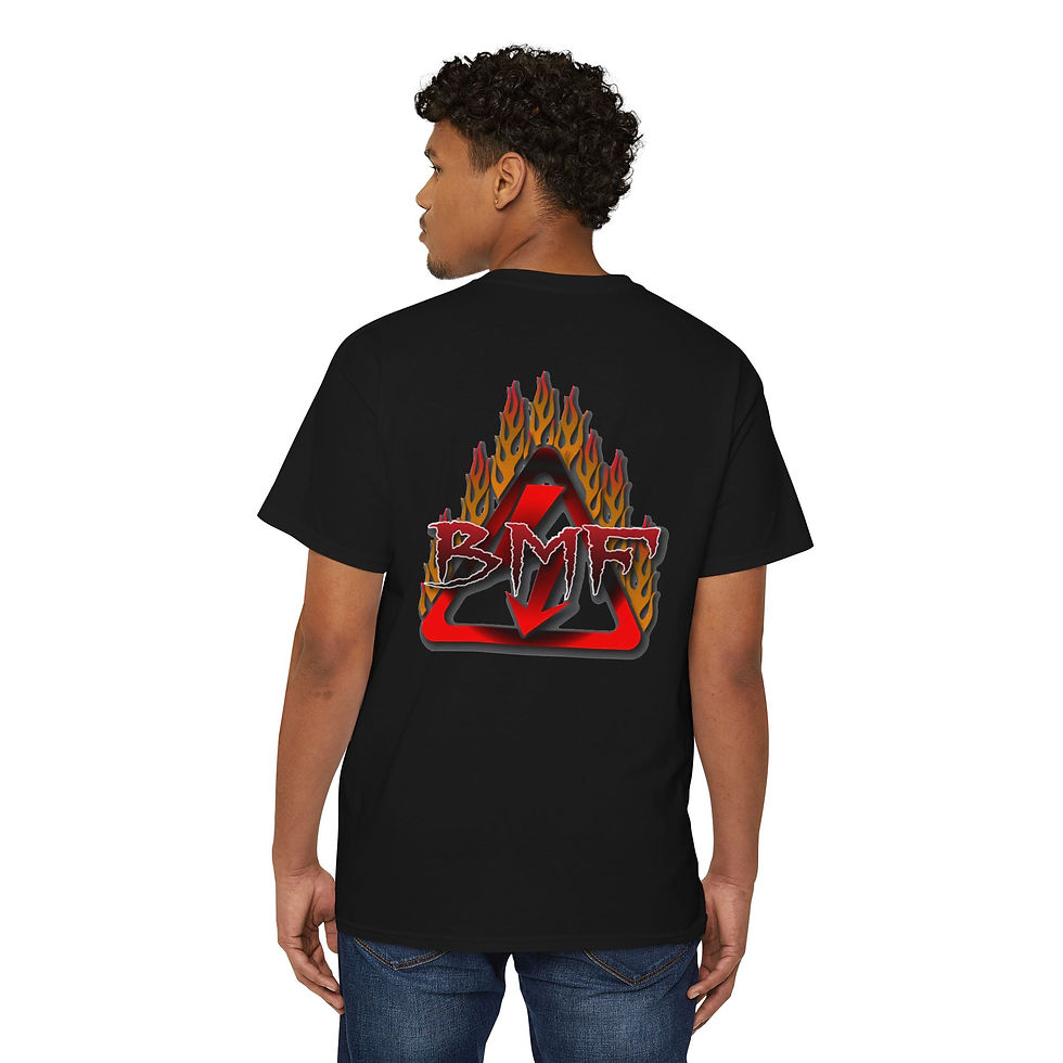 Thumbnail: BMF Fire Unisex Heavy Cotton Pocket Tee - Casual Summer Style