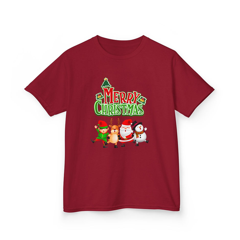 Thumbnail: Kids Christmas Tee, Merry Christmas Shirt, Holiday Apparel