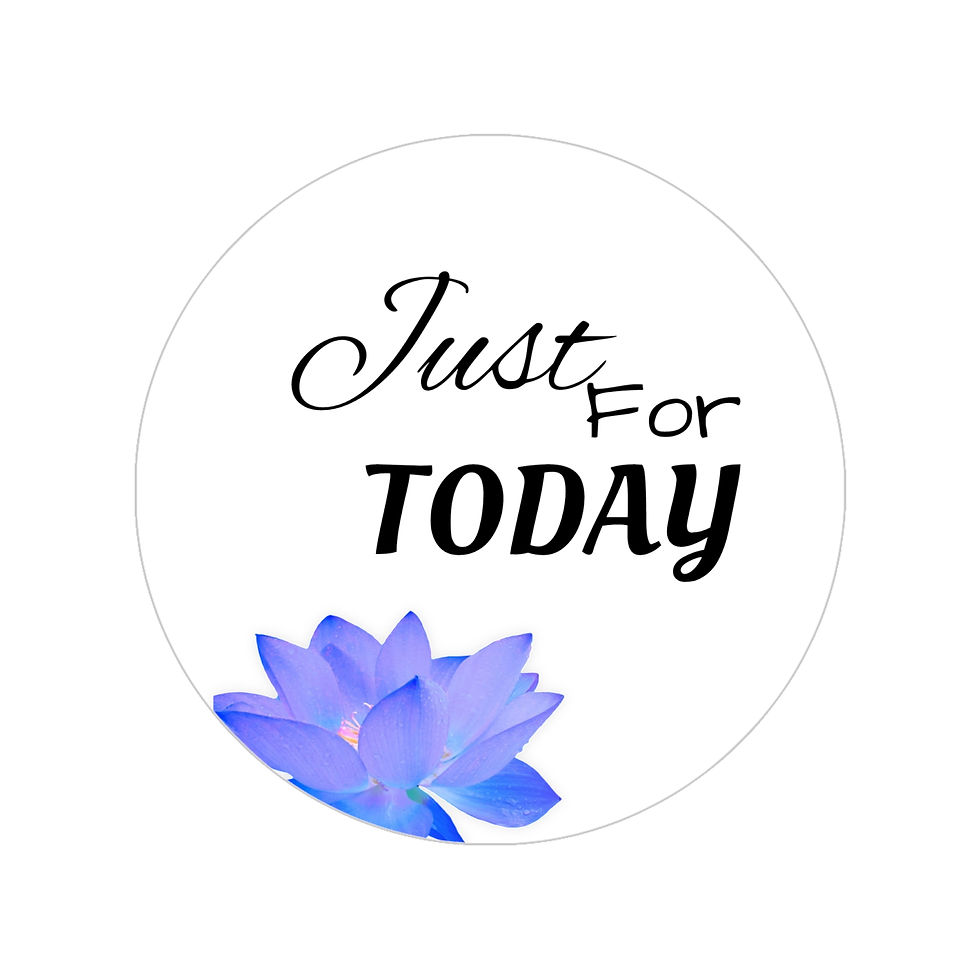 Thumbnail: Inspirational Transparent Outdoor Sticker - "Just For Today" with Lotus Flower