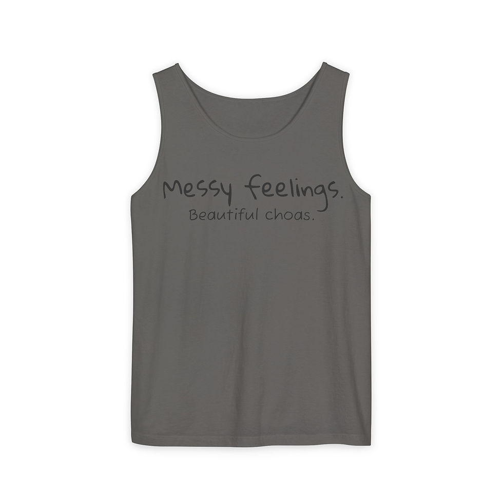 Thumbnail: Messy Feelings Tank Top, Casual Summer Wear, Gift for Self-Care