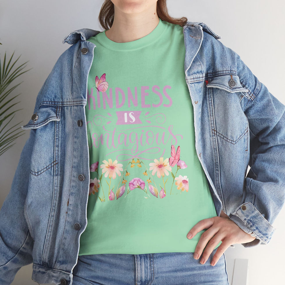 Thumbnail: Kindness is Contagious Tee, Floral Graphic T-Shirt, Positive Affirmation Shirt