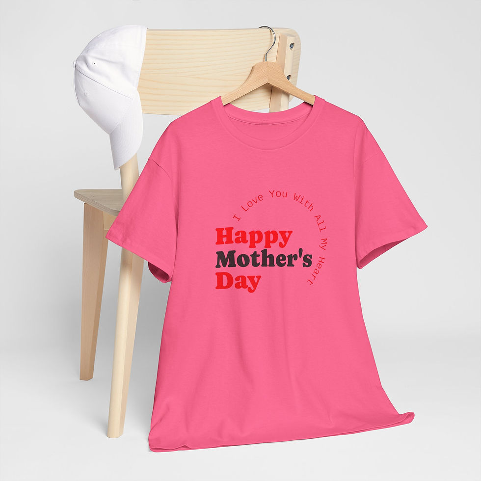 Thumbnail: Happy Mother's Day Unisex Heavy Cotton Tee - 'I Love You With All My Heart'