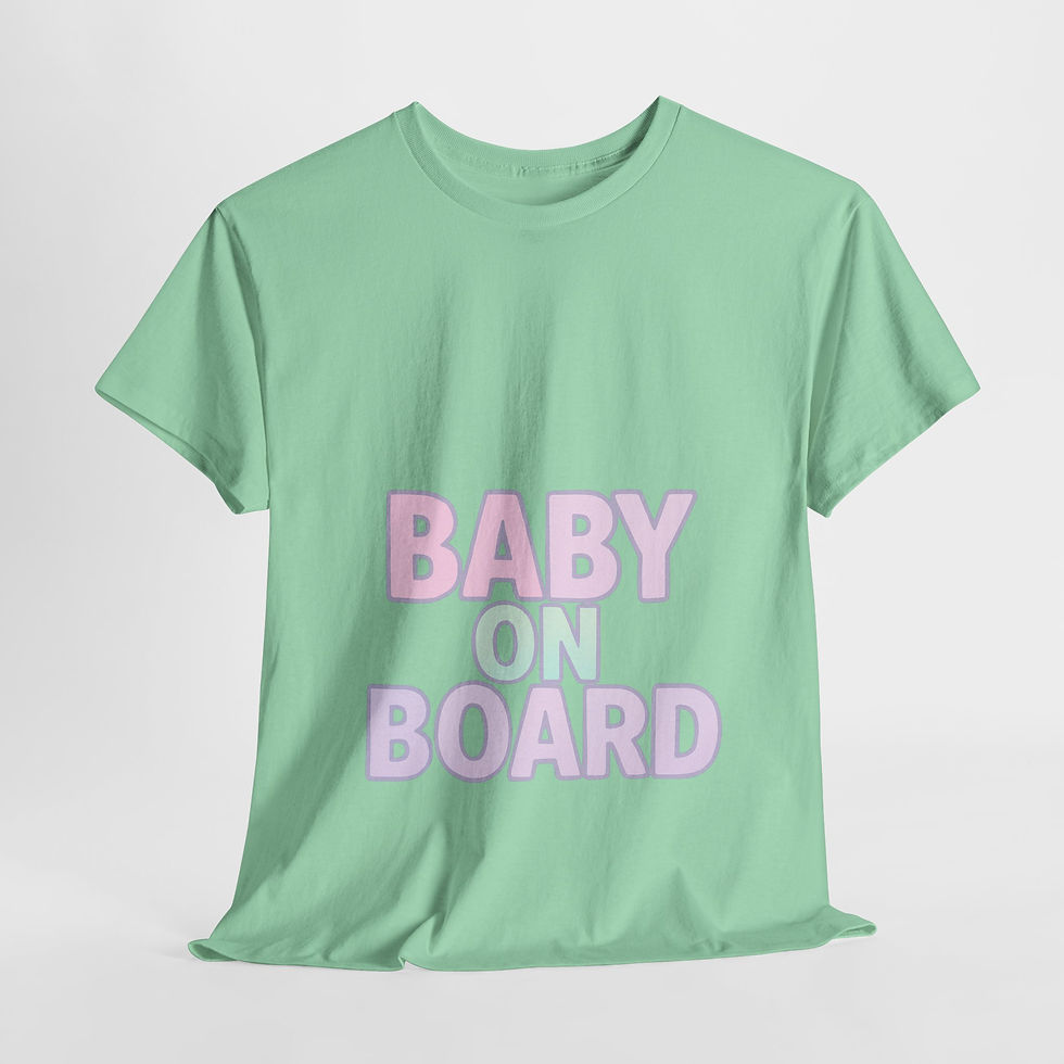 Thumbnail: Fun Baby On Board Unisex Heavy Cotton Tee - Perfect for Expecting Parents