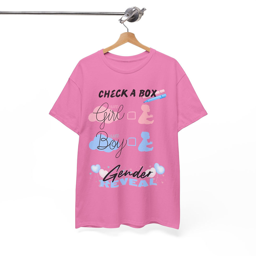 Thumbnail: Gender Reveal Unisex Heavy Cotton Tee - Check a Box Design