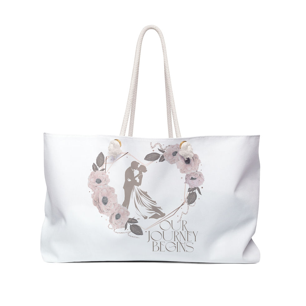 Floral Wedding Weekender Bag - 'Our Journey Begins'