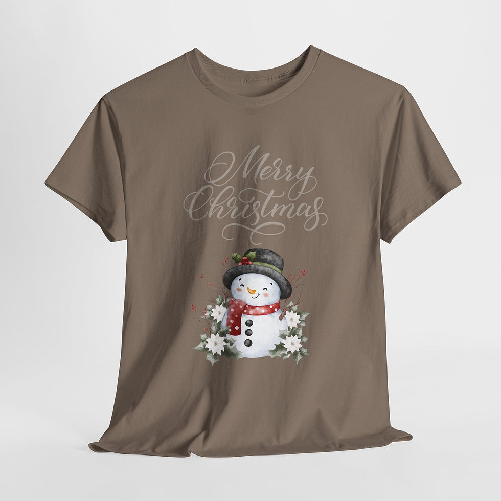 Thumbnail: Christmas Snowman Tee, Holiday T-Shirt, Festive Gift for Him/Her, Winter Apparel