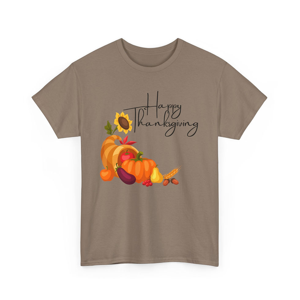Thumbnail: Thanksgiving Cotton Tee, Fall Shirt, Autumn Gift