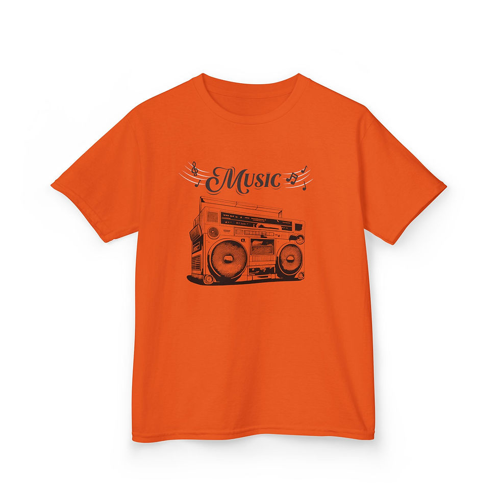 Thumbnail: Music Vibe Kids Tee, Music Lover Gift, Youth Cotton T-Shirt, Musical Fashion